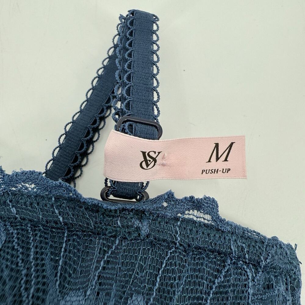 Victoria’s Secret Lace Women's Medium Lightly Lined Sexy Tee Bandeau Bra Blue - Picture 2 of 10
